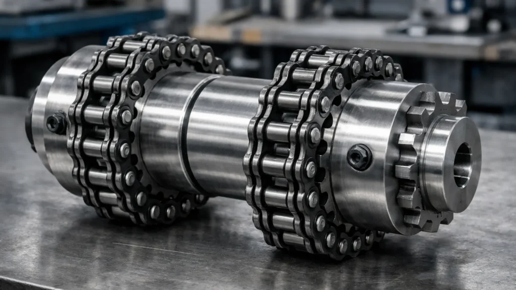 Industrial chain coupling used for high torque power transmission