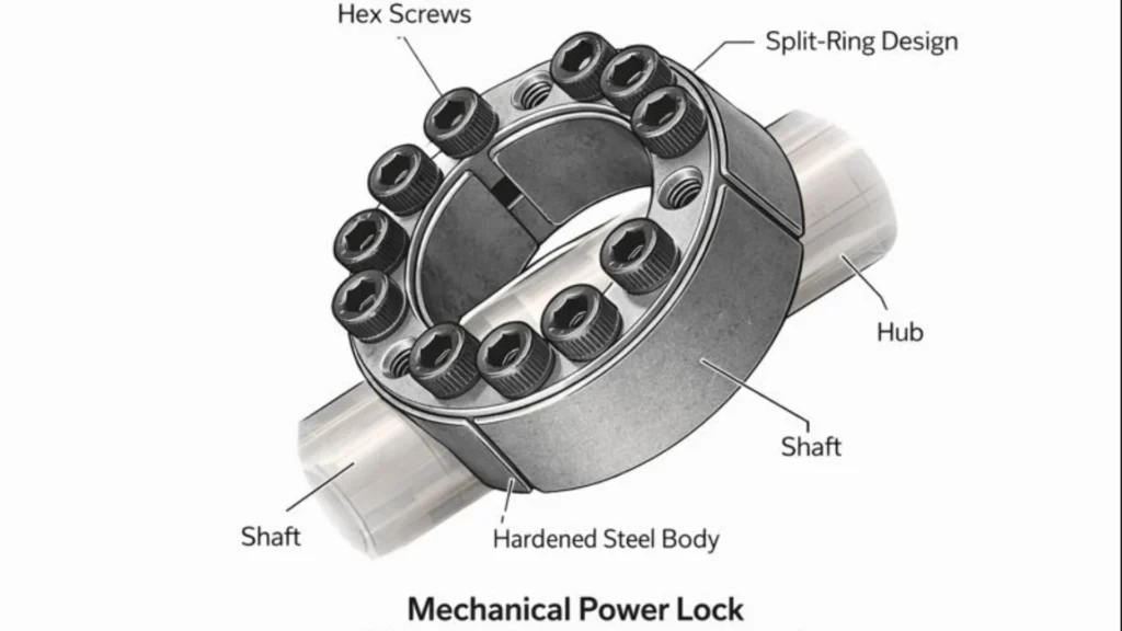 Diagram explaining how mechanical and electronic power locks work