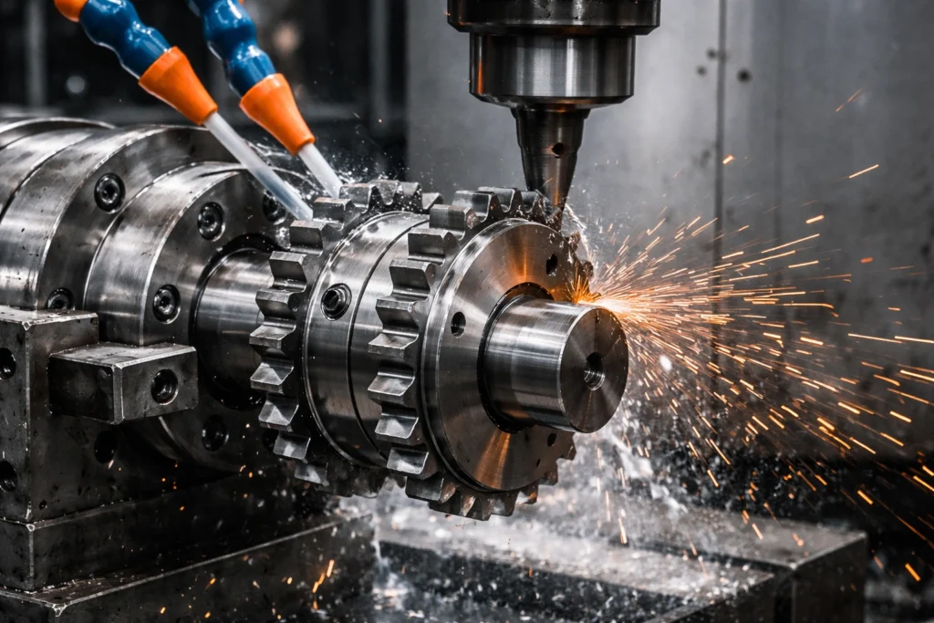 Custom CNC machining of double single sprockets in Toledo Ohio manufacturing facility