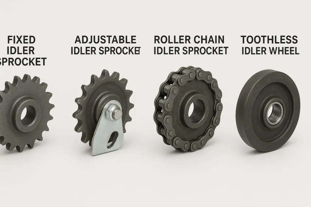 Different types of idler sprockets used in chain drive systems
